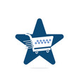 shopping cart star shape concept logo design vector image