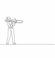 single continuous line drawing trombone player vector image vector image