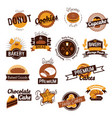 bakery hand drawn logos vector image