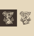 brewing vintage label vector image vector image