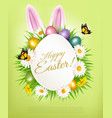holiday gift card with easter eggs and daisies vector image vector image