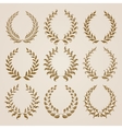 set of gold laurel wreaths vector image