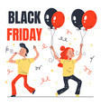 black friday dancing people design element card vector image