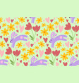 cute easter seamless pattern with childish simple vector image
