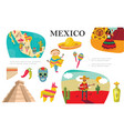 flat mexican elements composition vector image vector image