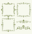 green ornamental swash and frame vector image vector image