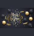 merry christmas greeting card golden vector image