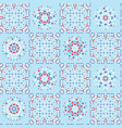 retro blue kitchen quilt patchwork tile pattern vector image