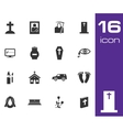 black funeral icons set on white background vector image
