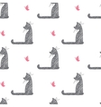 cat and butterfly vector image vector image