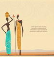 ethnic background with african people and stylized vector image vector image
