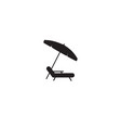 deck chair umbrella summer beach holiday symbol vector image vector image