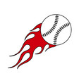 baseball fire ball icon vector image