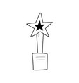 movie award trophy doodle line icon vector image