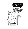 outline bear design speech bubble vector image vector image