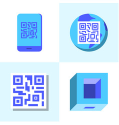 Qr code icon on mobile phone or smartphone screen Vector Image