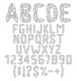 alphabet letters numbers and signs from leaves vector image