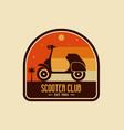 scooter club badge or emblem vector image vector image