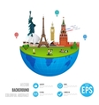 world landmarks concept on white background vector image vector image