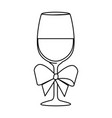 cup glass champagne with bow ribbon isolated icon vector image