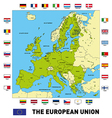 european union map with flags vector image