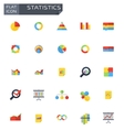 flat statistics icons set vector image