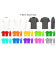 t-shirt round neck color collection set for your vector image