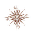 vintage wind rose antique compass isolated icon vector image