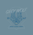 wild wolf logo grunge label print angry animal vector image vector image