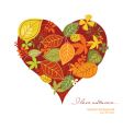 autumn heart vector image vector image