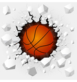 basketball and with wall damage vector image
