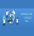 isometric science laboratory horizontal banner vector image