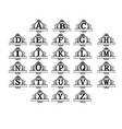set of logos with a-z round frame linear style vector image