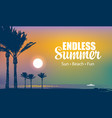summer tropical seascape with palms and ship vector image