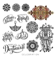 set of black and white hand drawing design element vector image vector image