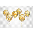 transparent balloon with golden stars for your vector image vector image