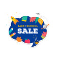 back to school speech bubble with many education vector image