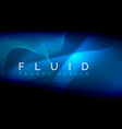 neon glowing fluid wave lines magic energy space vector image