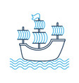 antique sailboat isolated icon vector image