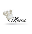 cook hat menu chef vector image