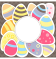 easter eggs pattern on a brown vector image
