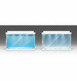 glass aquarium with water and empty terrarium vector image
