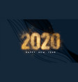 happy new year 2020 dark background with paper vector image