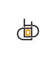 letter db geometric square lines art linked logo vector image vector image