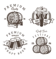 set of vintage beer brewery emblems vector image vector image