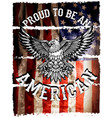 american flag and eagle grunge vector image