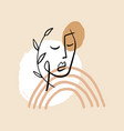 line modern minimalist woman face art design print vector image vector image