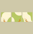 templates set green abstract boho style social vector image