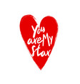 red heart in grunge style isolated on white vector image vector image