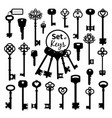 vintage antique key collection vector image
